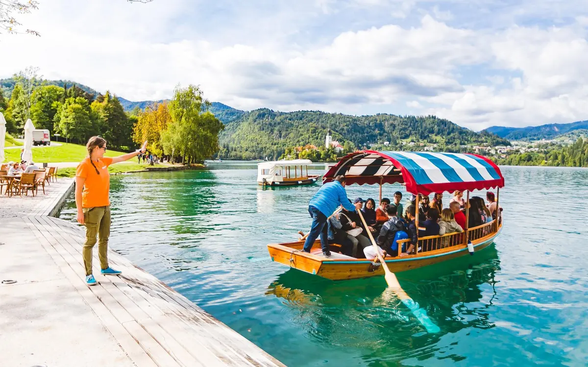 Traditional pletna boats on the shore of Lake Bled, added by six of these ten listings